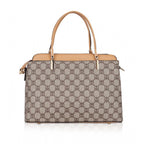 Women's Faux Leather Printed Handbag (Camel)