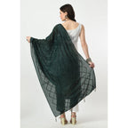 Women's Chanderi Self Design Dupatta (Green, Length: Free Size)