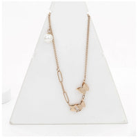 Women's Stainless Steel Butterfly Pendent Delicate Chain (Gold Plated)