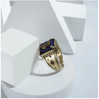 Stainless Steel German polish moon design Freesize ring (Gold Plated)