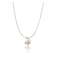 Women's Stainless Steel Moon Pendent Delicate Chain (Gold Plated)
