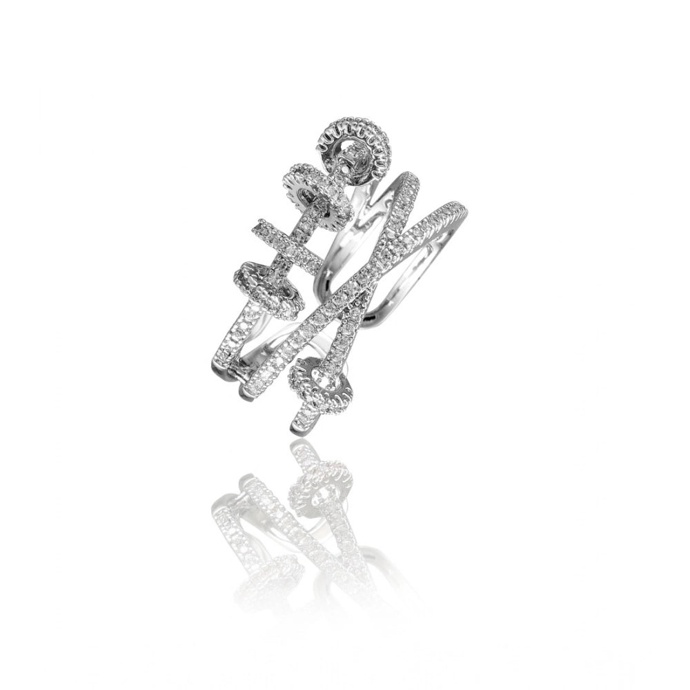 Stainless Steel Silver High-quality Freesize Ring (Silver Plated)