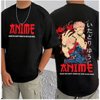 Men's Casual Cotton Blend Printed Round Neck Half Sleeve T-Shirt (Black)