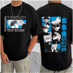 Men's Casual Cotton Blend Printed Round Neck Half Sleeve T-Shirt (Black)