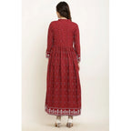 Women's Casual Rayon Full sleeve Kurti (Maroon)