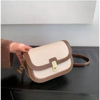 Women's PU Leather Zipper Sling Bag (Beige)