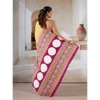 Women's Satin Crepe Printed Saree With Unstitched Blouse 5.5Mtr (Mustard)
