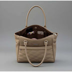 Women's PU Leather Solid Shoulder Zipper Handbag (Beige)
