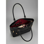 Women's PU Leather Solid Shoulder Zipper Handbag (Black)