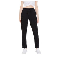 Women's Cotton Solid Elasticated Track Pants (Black)